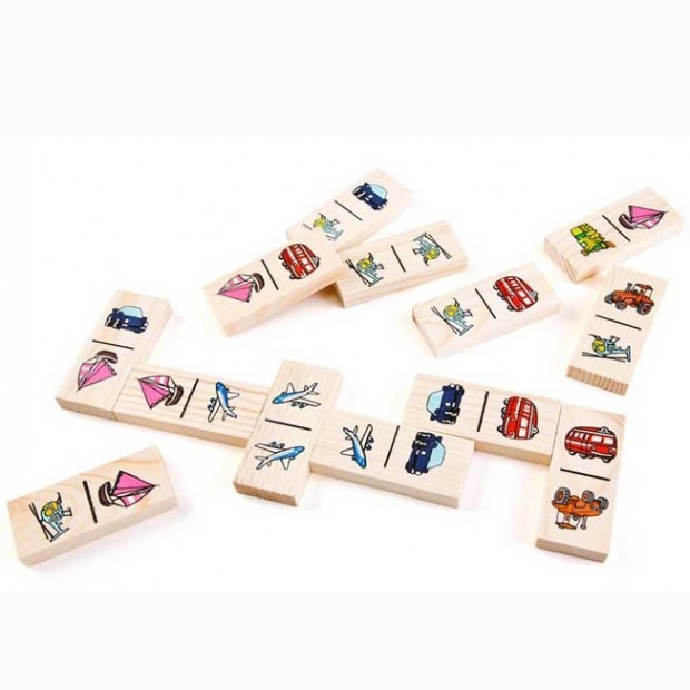 Деревянное домино Транспорт 5555-2 Деревянное домино Транспорт 5555-2
