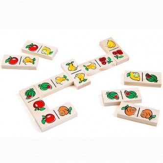 Деревянное домино Фрукты-ягоды 5555-5 Деревянное домино Фрукты-ягоды 5555-5