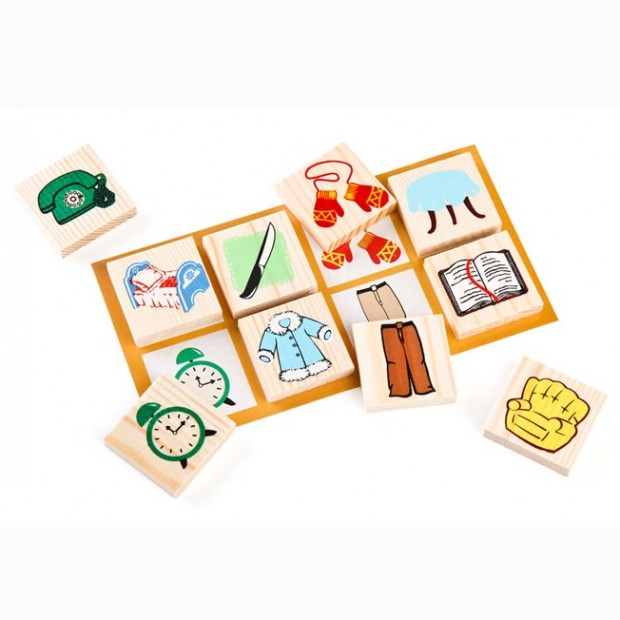 Деревянное лото Предметы 6-2222-3 Деревянное лото Предметы 6-2222-3