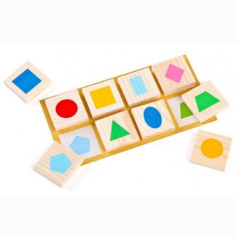 Деревянное лото Геометрические фигуры 6-2222-4 Деревянное лото Геометрические фигуры 6-2222-4