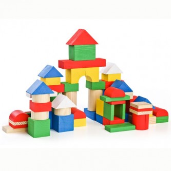 Деревянный конструктор 65 дет. Городок Цветной 6678-65 Деревянный конструктор 65 дет. Городок Цветной 6678-65