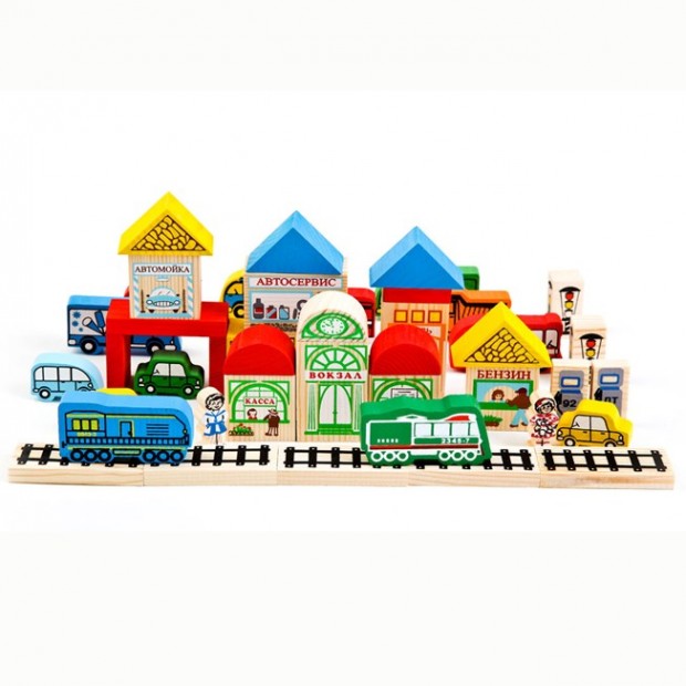 Деревянный конструктор Транспорт 45дет 7678-3 Деревянный конструктор Транспорт 45дет 7678-3