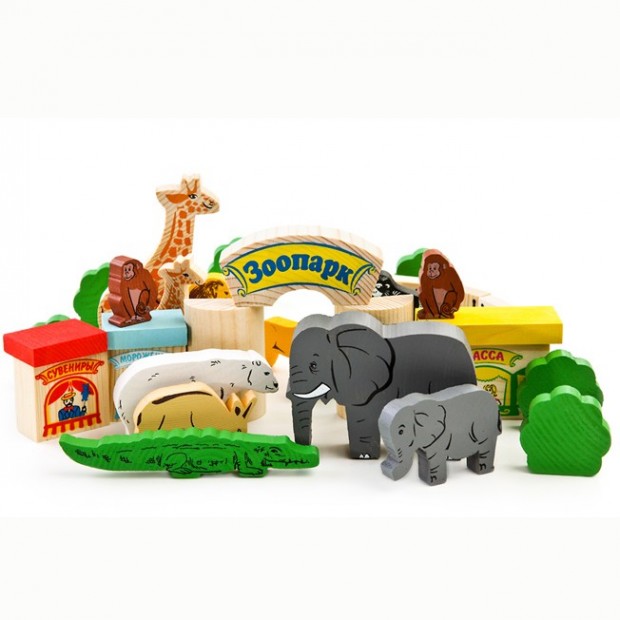 Деревянный конструктор Зоопарк 39дет 7678-5 Деревянный конструктор Зоопарк 39дет 7678-5