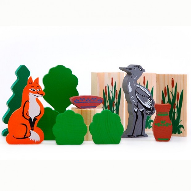 Деревянный конструктор Сказки Лиса и Журавль 4534-10 Деревянный конструктор Сказки Лиса и Журавль 4534-10