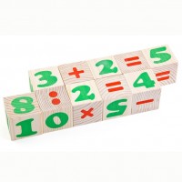 Деревянные кубики 12шт Цифры 1111-3 Деревянные кубики 12шт Цифры 1111-3