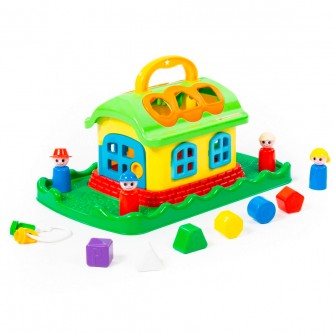 Логическая игрушка Сказочный домик на лужайке в сетке 48752 Логическая игрушка Сказочный домик на лужайке в сетке 48752