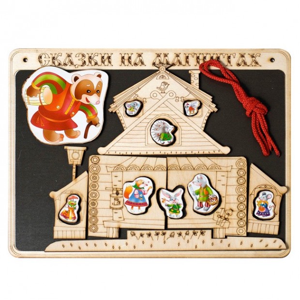 Деревянная сказка на магнитах Теремок
