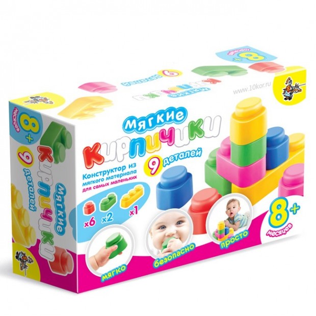 Конструктор мягкий Кирпичики 9 дет. 01582 Конструктор мягкий Кирпичики 9 дет. 01582