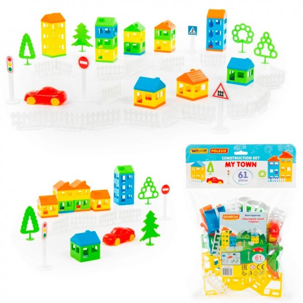 Конструктор Построй свой город 61 эл. 53725 П-Е /9/ Конструктор Построй свой город 61 эл. 53725 П-Е /9/