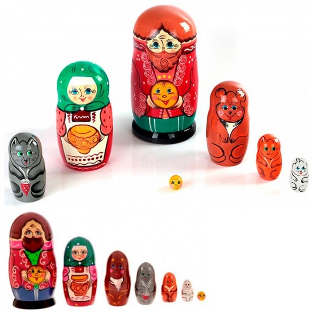 Деревянная матрешка Колобок 7 шт. Р-45/742 Деревянная матрешка Колобок 7 шт. Р-45/742
