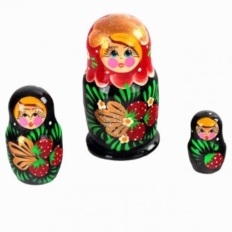 Деревянная матрешка 3в1 расписная 10см Р-45/753 Деревянная матрешка 3в1 расписная 10см Р-45/753