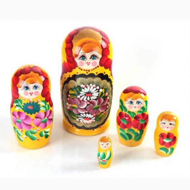 Деревянная матрешка 5в1 расписная 16см Р-45/755 Деревянная матрешка 5в1 расписная 16см Р-45/755