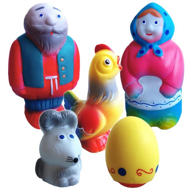 Набор резиновых игрушек Курочка Ряба и золотое яичко СИ-725 Набор резиновых игрушек Курочка Ряба и золотое яичко СИ-725