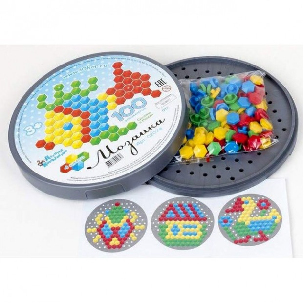 Мозаика 100 шестигранных фишек. 02074 Мозаика 100 шестигранных фишек. 02074