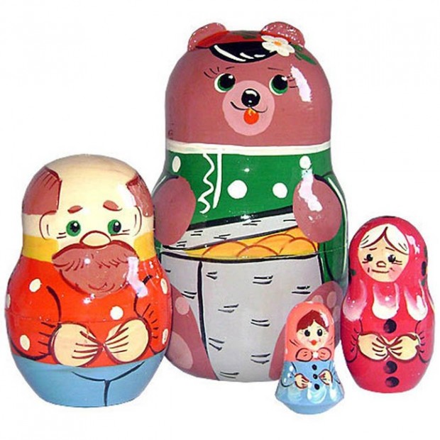 Деревянная матрешка Маша и Медведь 4 шт. Р-45/745 Деревянная матрешка Маша и Медведь 4 шт. Р-45/745