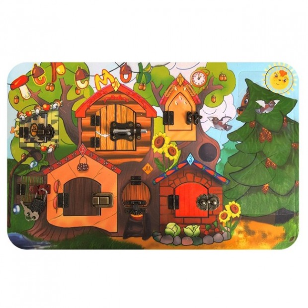 Деревянный Бизиборд Замочки Теремок 7819 Деревянный Бизиборд Замочки Теремок 7819