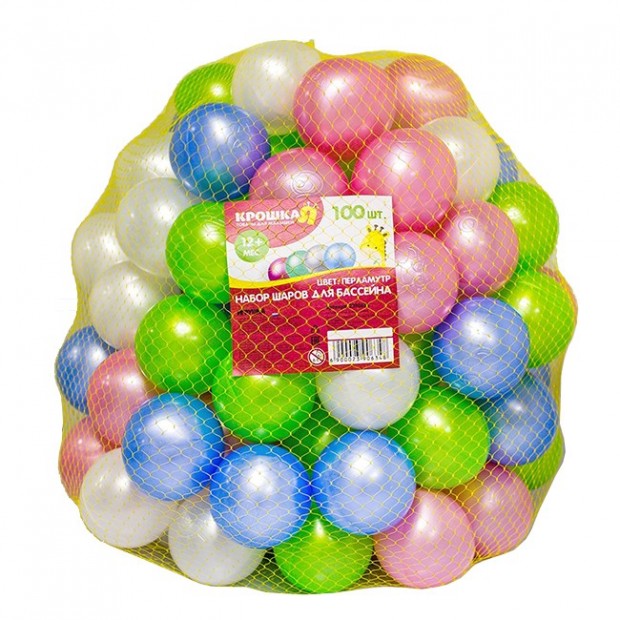 Шары для сухого бассейна 100шт перламутр 7,5см Шары для сухого бассейна 100шт перламутр 7,5см
