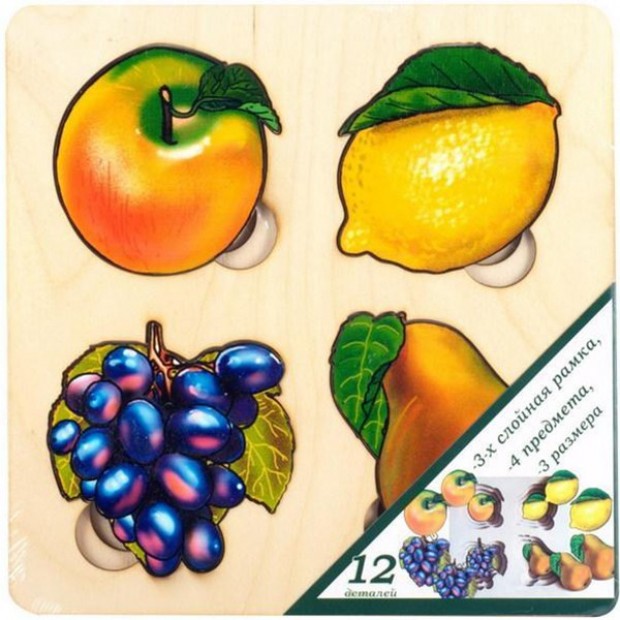 Деревянная рамка вкладыш Фрукты 7911 Деревянная рамка вкладыш Фрукты 7911