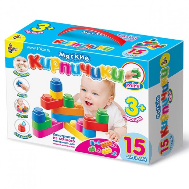 Конструктор мягкий Кирпичики мини 15 дет. 02672 Конструктор мягкий Кирпичики мини 15 дет. 02672