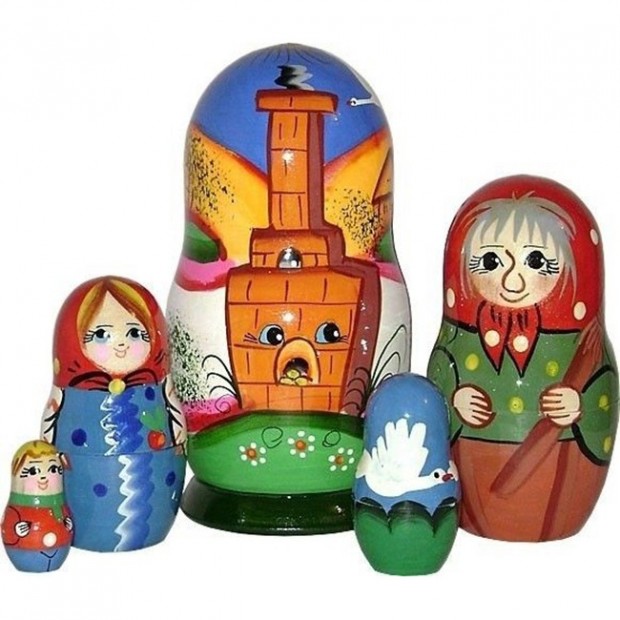 Деревянная матрешка Гуси-лебеди 5 шт. Р-45/741 Деревянная матрешка Гуси-лебеди 5 шт. Р-45/741