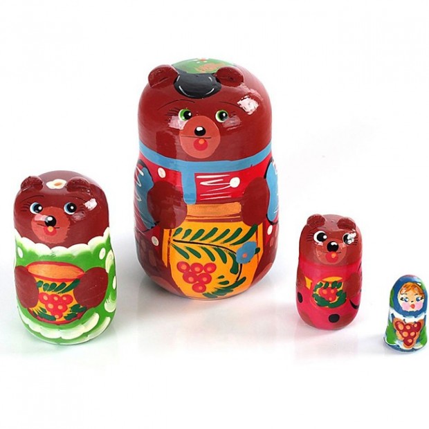 Деревянная матрешка Три медведя 4 шт. Р-45/751 Деревянная матрешка Три медведя 4 шт. Р-45/751