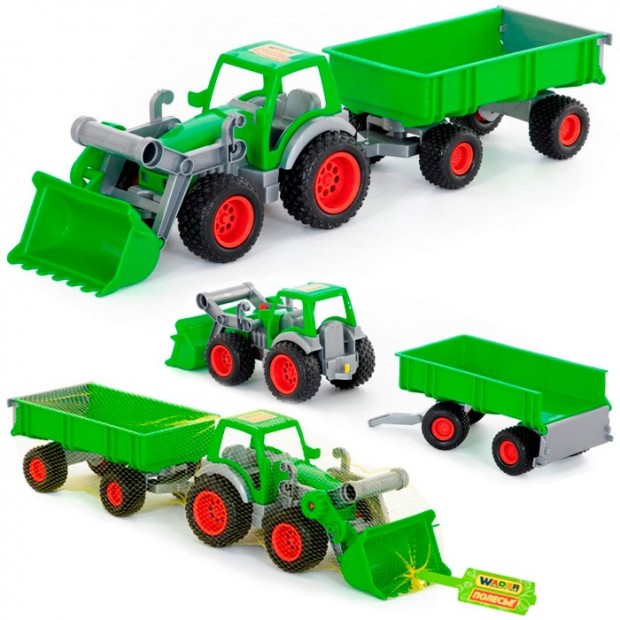 Трактор погрузчик Фермер-техник с прицепом в сетке 8817 П-Е Трактор погрузчик Фермер-техник с прицепом в сетке 8817 П-Е