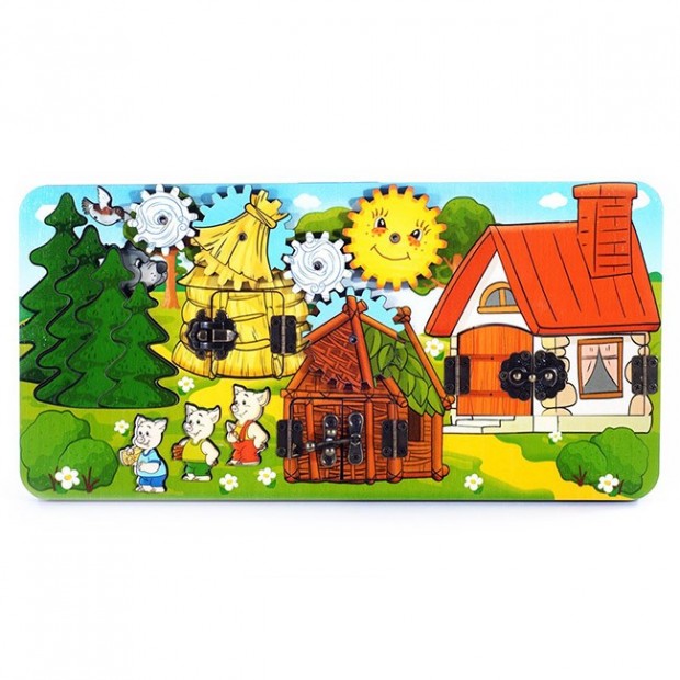 Деревянный Бизиборд Три поросенка 8012 Деревянный Бизиборд Три поросенка 8012