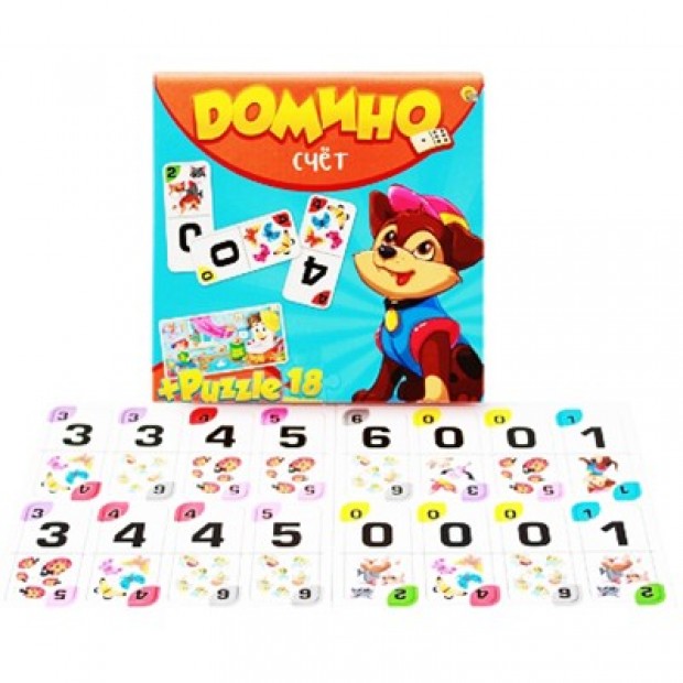 Домино Счет+Пазл 18 ИН-6758 Домино Счет+Пазл 18 ИН-6758