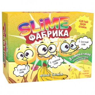 Набор для опытов и экспериментов.Юный химик Слайм фабрика Банан 516 Набор для опытов и экспериментов.Юный химик Слайм фабрика Банан 516