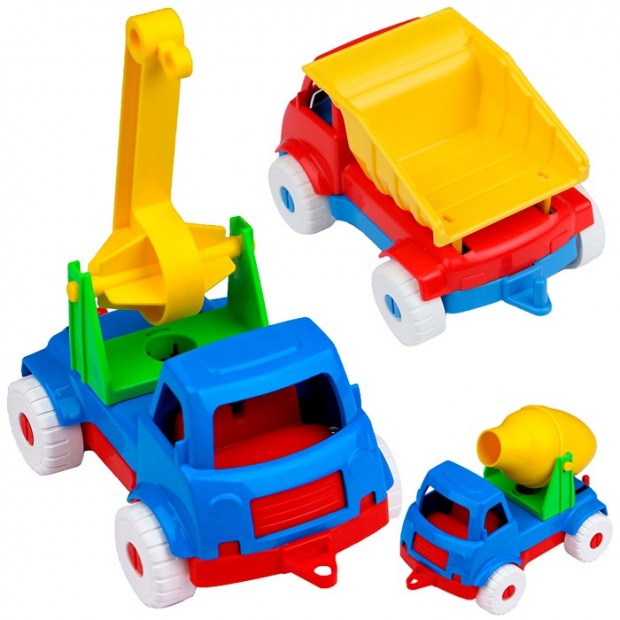 Набор машинок №4 Самосвал+Бетономешалка+Кран И-5680 Набор машинок №4 Самосвал+Бетономешалка+Кран И-5680