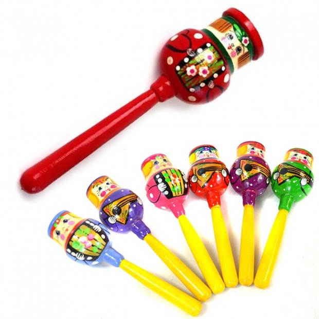 Деревянная погремушка на палке Музыкант Деревянная погремушка на палке Музыкант