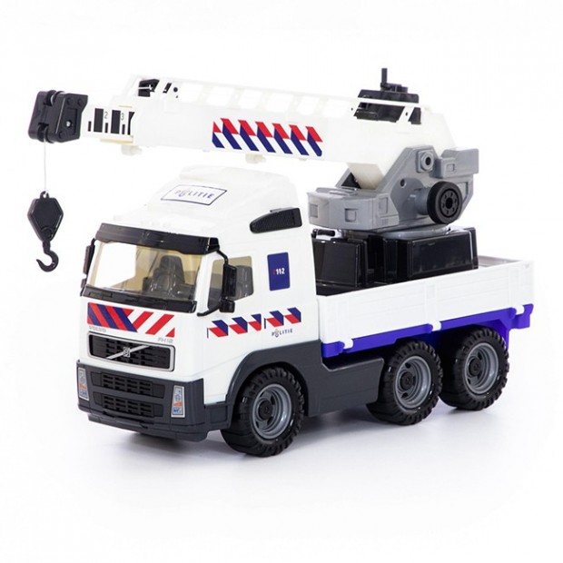 Автомобиль Volvo кран с поворотной платформой полицейский NL в сеточке 77318