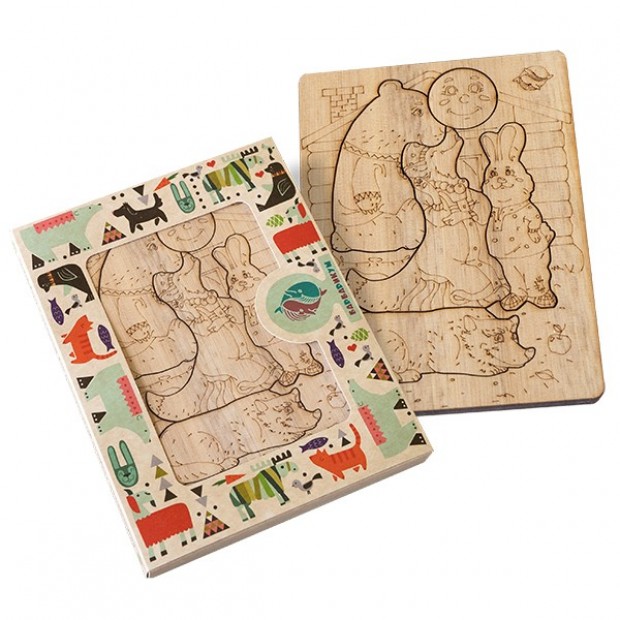 Деревянный пазл Колобок А5 15111011 с карандашами 6 шт Деревянный пазл Колобок А5 15111011 с карандашами 6 шт