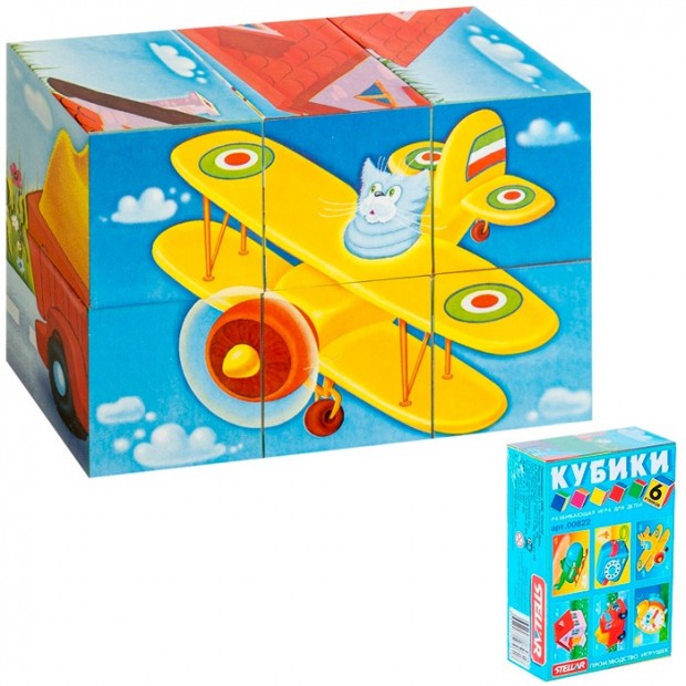 Кубики в картинках 6шт Любимые игрушки 00822 Кубики в картинках 6шт Любимые игрушки 00822