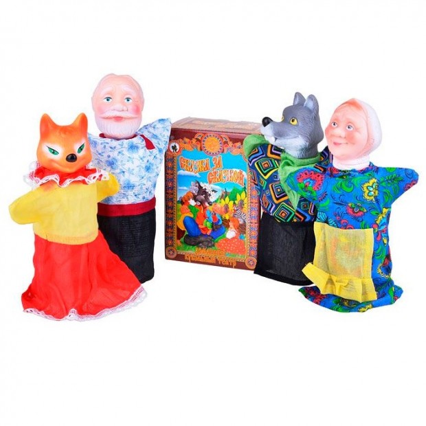 Кукольный театр Волк и Лиса, 4 шт Кукольный театр Волк и Лиса, 4 шт