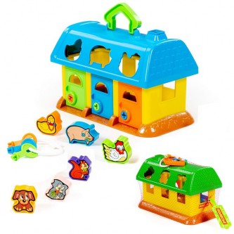 Логическая игрушка Домик для зверей в сетке 9166 Логическая игрушка Домик для зверей в сетке 9166