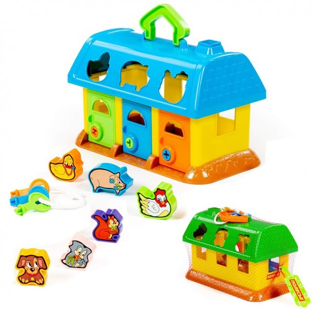 Логическая игрушка Домик для зверей в сетке 9166 Логическая игрушка Домик для зверей в сетке 9166