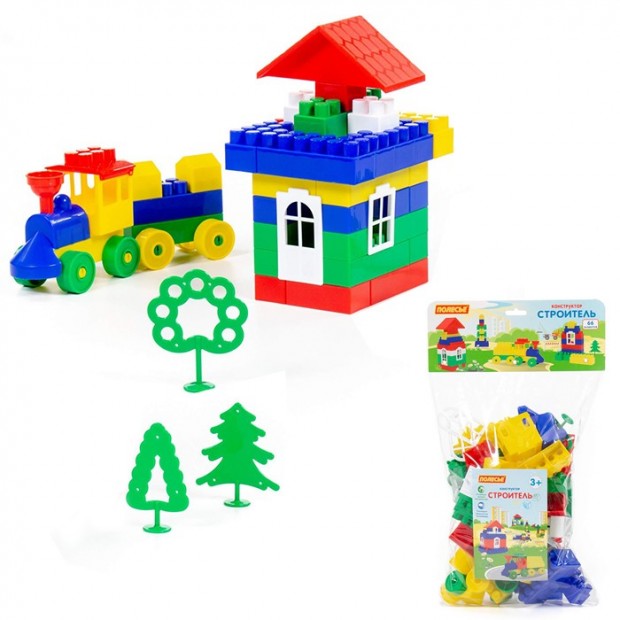 Конструктор Самоделкин Строитель малый 66 эл. П-Е/15/ Конструктор Самоделкин Строитель малый 66 эл. П-Е/15/