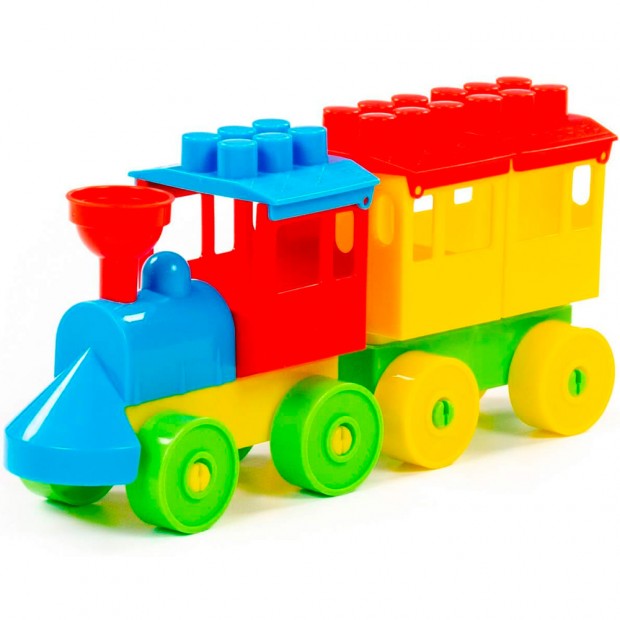 Конструктор Самоделкин -строитель Паровоз с 1 вагоном П-Е/46/ Конструктор Самоделкин -строитель Паровоз с 1 вагоном П-Е/46/