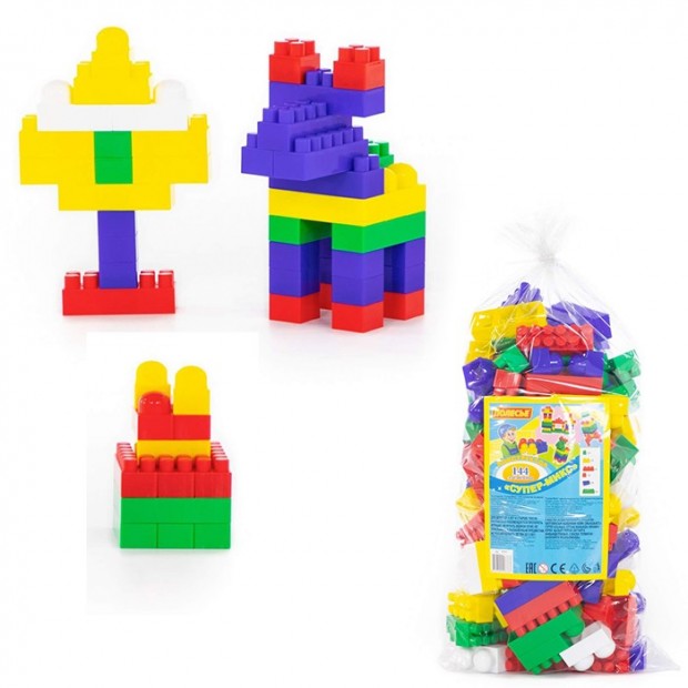 Конструктор Супер Микс 144 элем. мешок П-Е/6/ Конструктор Супер Микс 144 элем. мешок П-Е/6/