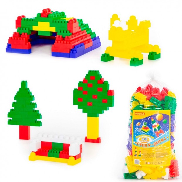 Конструктор Супер Микс 240 элем. мешок П-Е/4/ Конструктор Супер Микс 240 элем. мешок П-Е/4/