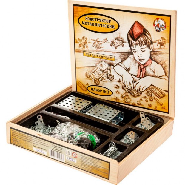 Конструктор металл №3 982 в дерев. уп. /8/ Конструктор металл №3 982 в дерев. уп. /8/