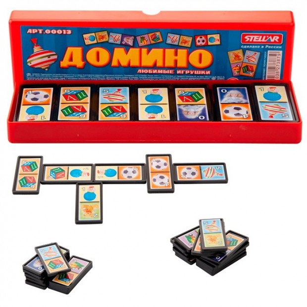 Домино Любимые игрушки футляр 00013 /28/ Домино Любимые игрушки футляр 00013 /28/