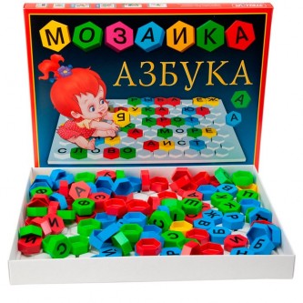 Мозаика d 30мм Азбука 110 деталей 01003 Стеллар Мозаика d 30мм Азбука 110 деталей 01003 Стеллар