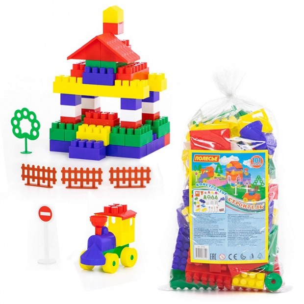 Конструктор Строитель 101эл. в пак. 36100 П-Е/10/ Конструктор Строитель 101эл. в пак. 36100 П-Е/10/