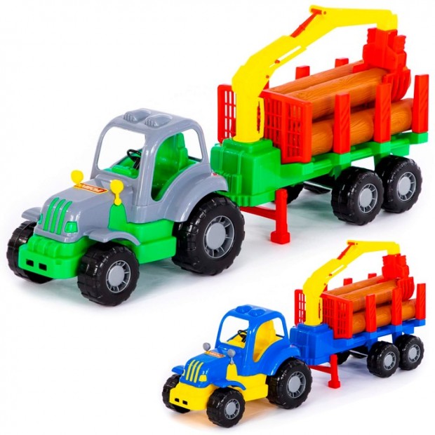 Трактор Силач с полуприцепом-лесовозом 45041