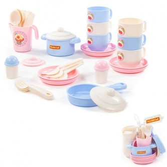 Набор посуды Хозяюшка на 6 персон 38 элементов в сетке 80165 Набор посуды Хозяюшка на 6 персон 38 элементов в сетке 80165