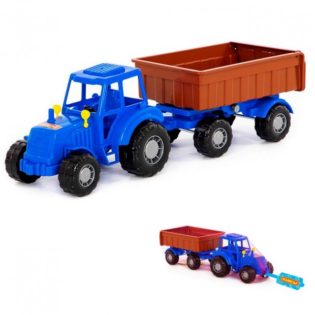 Трактор Мастер с прицепом № 1 синий в сеточке 84774 П-Е /6/ Трактор Мастер с прицепом № 1 синий в сеточке 84774 П-Е /6/