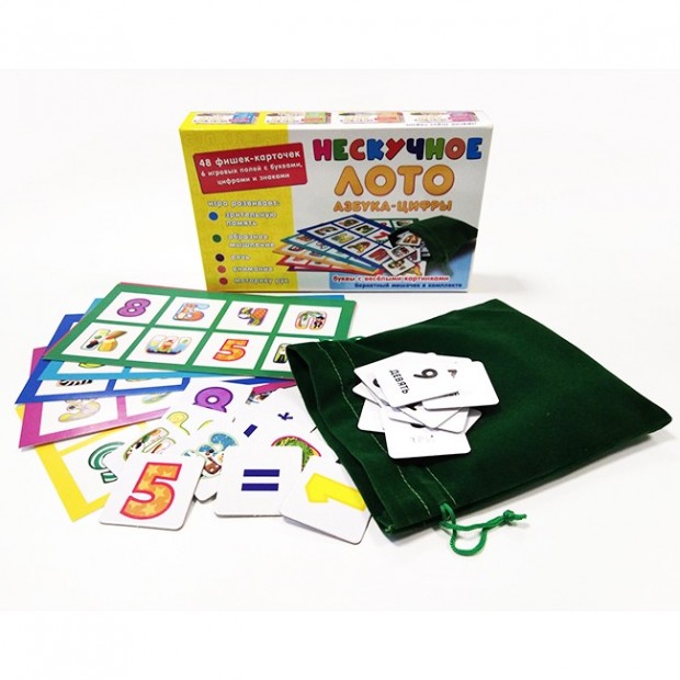 Нескучное лото Азбука-цифры 8116/39 Нескучное лото Азбука-цифры 8116/39