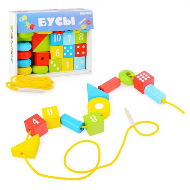 Деревянный логический игровой набор Бусы 1-89 Деревянный логический игровой набор Бусы 1-89